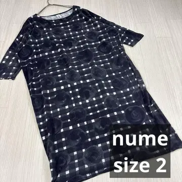 nume 누메 체크 무늬 도트 무늬 티셔츠 원피스 2 일본제
