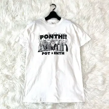 새상품급 ENTH POT PONTH 티셔츠 화이트 블랙 밴 티 M