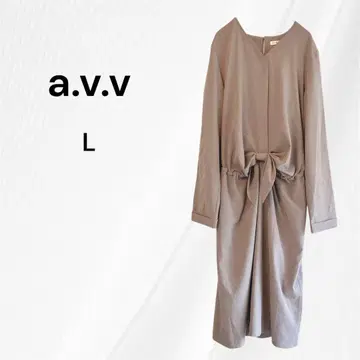 avv 아베베 긴팔 원피스 롱 원피스 리본 L 베이지 봄