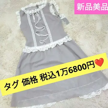 새상품급 원피스 Brownie bee 페미닌 프릴 리본 레이스 걸리시