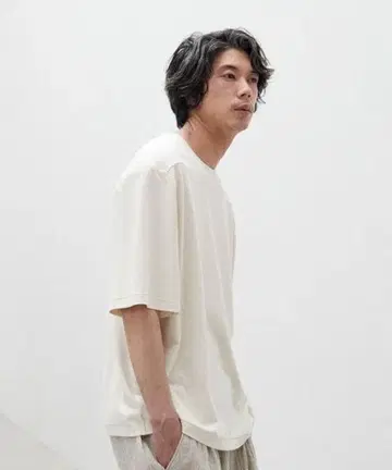 LIDNM 실크 블렌드 티셔츠 에크루