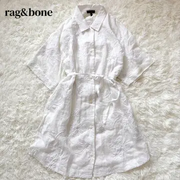 rag&bone 셔츠 원피스 린넨 100% 오버 사이즈 끈 벨트 포함
