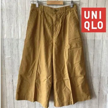 유니클로 UNIQLO 린넨 코튼 와이드 크롭 팬츠 와이드 팬츠 M
