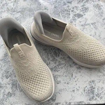 CEDAR CREST 핑거프리 슈즈 24cm 화이트 베이지 슬립온