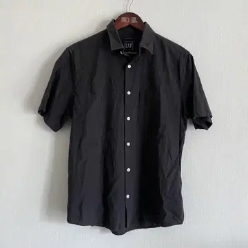GAP 반팔 셔츠 린넨 혼방 블랙 S 사이즈