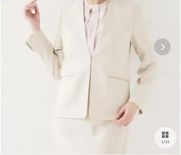 언타이틀 린넨 라이크 칼라리스 자켓 S 사이즈