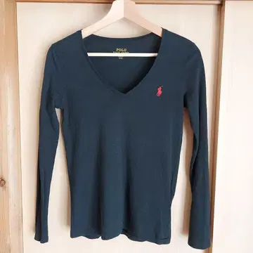 폴로 랄프 로렌 V넥 긴팔 티셔츠 XS 블랙