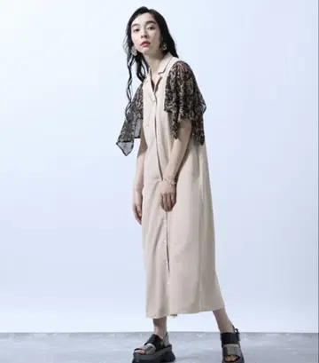 HARE 하레 셔츠 원피스 베이지