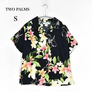 TWO PALMS 알로하 셔츠 하와이 제 블라우스 S 레이온 여성용