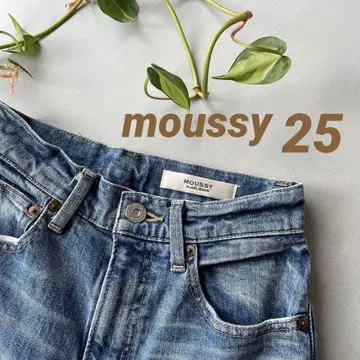 moussy 마우지 하이 웨스트 청바지 플레인 데님 팬츠 25