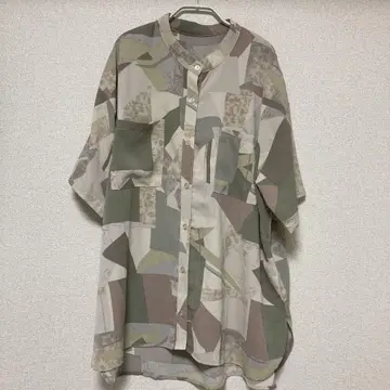 멀티 컬러 패턴 무늬 반팔 셔츠