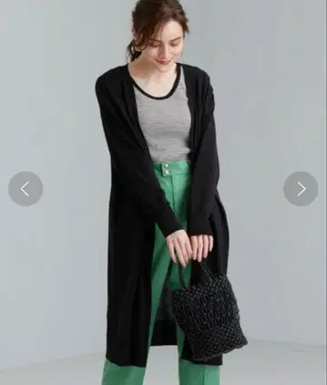 그린 라벨 릴랙싱 V넥 롱 가디건 블랙