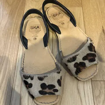 SKA 레오파드 무늬 샌들 38