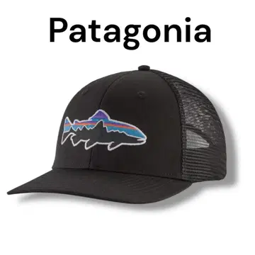 Patagonia 파타고니아 캡 모자 블랙 오가닉 코튼 물고기