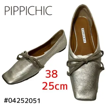 PIPPICHIC 리본 플랫 슈즈 스퀘어토 38 25cm