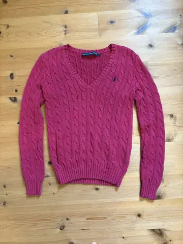 Ralph Lauren Sport 랄프 로렌 핑크 V넥 스웨터
