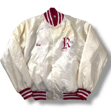80s ISA 제 올드 잉글리시 R 나일론 바시티 자켓 빈티지