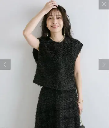 꽃 페더 튤 베스트 블랙 포멀 새상품급 완판템