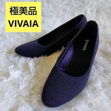 VIVAIA 아몬드 토 웨지 힐 펌프스 네이비