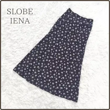 새상품 SLOBE IENA 플라워 도트 스커트 롱 머메이드 블랙 S