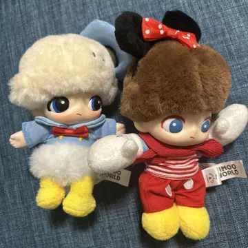 DIMOO 봉제 인형 키링 2개 세트
