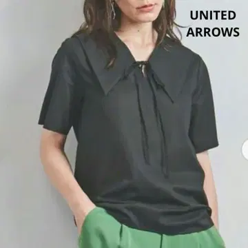 UNITED ARROWS 리본 숏 슬리브 풀오버 블라우스 17,000엔