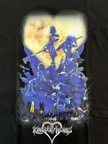 킹덤하츠 KINGDOM HEARTS 캐릭터 티셔츠 블랙 XL