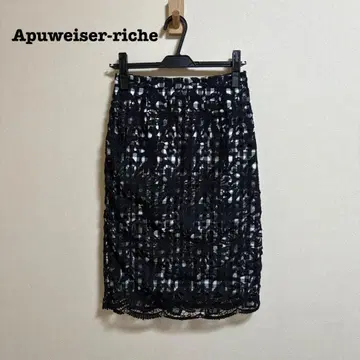 Apuweiser-riche 레이어드 레이스 타이트 스커트