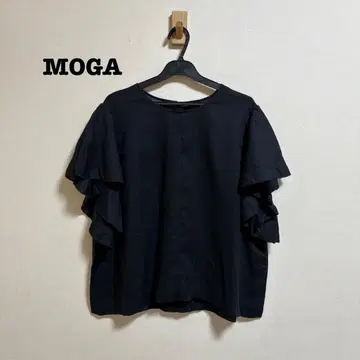 새상품급 MOGA 린넨 100% 프릴 슬리브 블라우스 풀오버