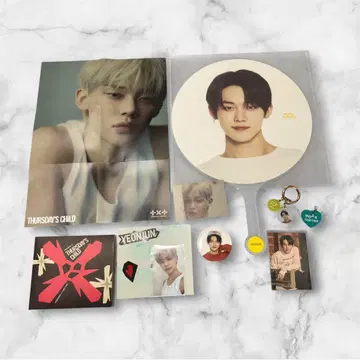 TXT 영준 CD 트레이딩 카드 부채 캔뱃지 키링 세트