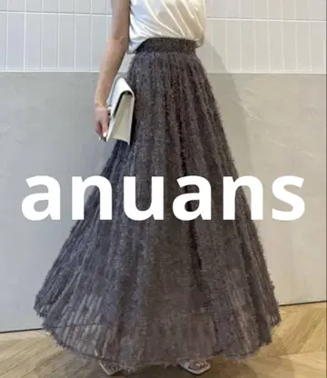 거의 미사용 anuans 플레어 스커트 SMALL 차콜 그레이
