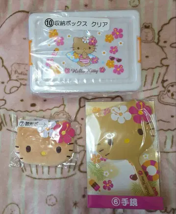 산리오 뽑기 헬로키티 얼굴형 파우치 손거울 수납 박스 당첨 복권