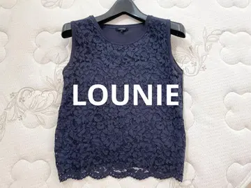 새상품급 LOUNIE 루니 레이스 디자인 슬리브리스 니트 F