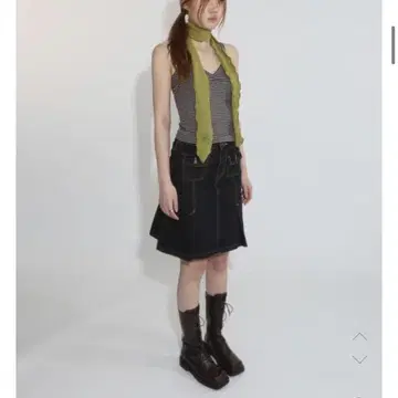 【Loulouseoul】Gemma Denim Skirt (Dark Blue) Gemma Denim Skirt 𝗟𝗼𝘂𝗹𝗼𝘂𝘀𝗲𝗼𝘂𝗹 𝟮𝟰𝗦𝗽𝗿𝗶𝗻𝗴