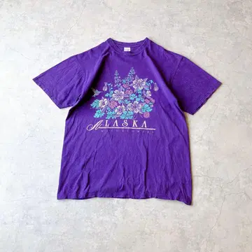 90s USA제 jerzees 아트 티셔츠 꽃무늬 저지