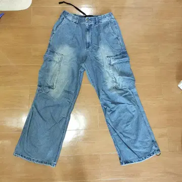 데님 블루 카고 팬츠 4 포켓