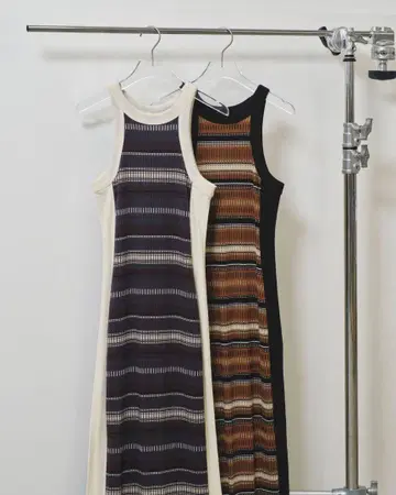 새상품 TODAYFUL Jacquard Border Dress 38