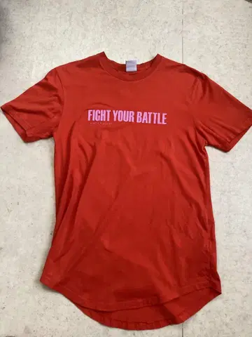 자라 FIGHT YOUR BATTLE 티셔츠 M 레드