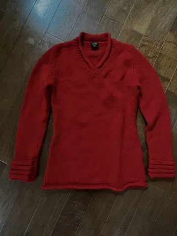 Jean Paul Gaultier 레드 V넥 스웨터 40