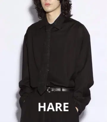 택 포함 새상품 HARE 레이스 넥타이 포함 셔츠 S 블랙