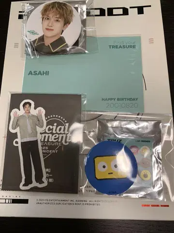 TREASURE 아사히 ASAHI 생일 혜택 카드 캔뱃지