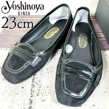 GINZA Yoshinoya 긴자 요시노야 23 와이드 플랫 슈즈 블랙