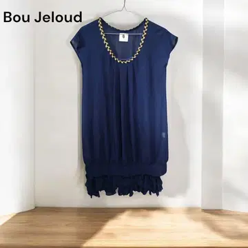 Bou Jeloud 네이비 반팔 튜닉 원피스
