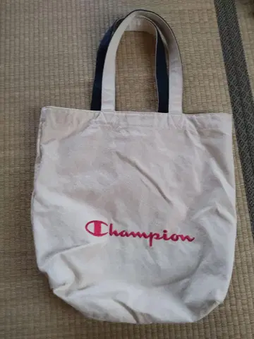 Champion 토트백 크림색 로고