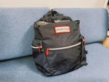 HUNTER 롤 탑 백팩 블랙