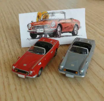 HONDA S500 다이도 미니카 빨간색 은색 2대 세트