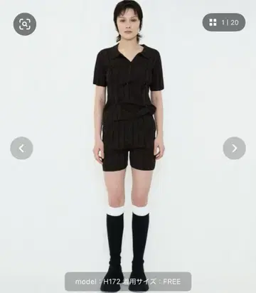 VIAVANDA SMOOTH KNIT SHORT SET UP 차콜