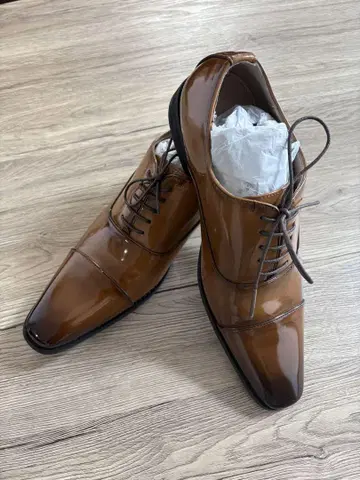 브라운 레이스업 드레스 슈즈 25cm