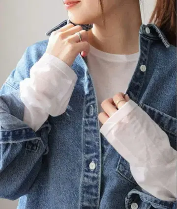 저널 스탠다드 크루넥 시어 롱 티셔츠 화이트
