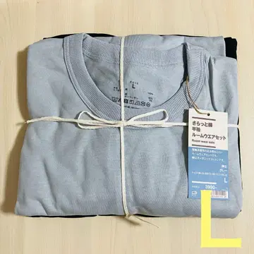 무인양품 '사라토 면 반팔 룸웨어 세트(그레이, L)'